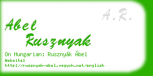 abel rusznyak business card